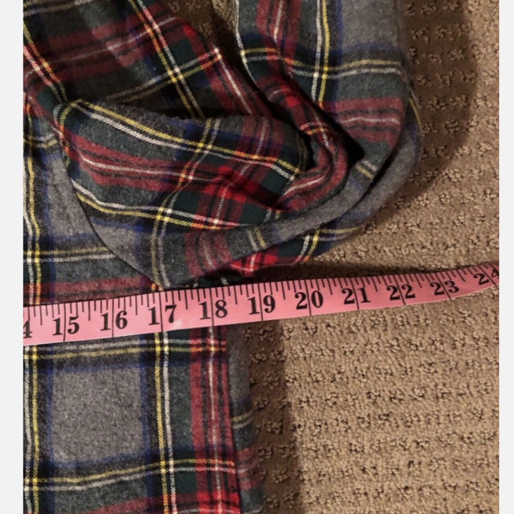 LL Bean Gray Plaid Sherpa Lined Full Zip Flannel Relaxed Fit Shacket Women's XS - Picture 5 of 12